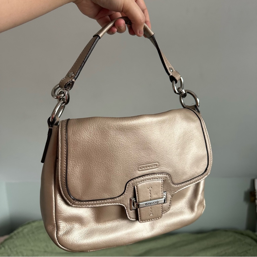 Coach Taylor Flap Adjustable Shoulder Crossbody Bag in Champagne